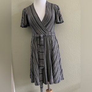 Kimchi Blue tie waist stripped mini dress Small made in USA